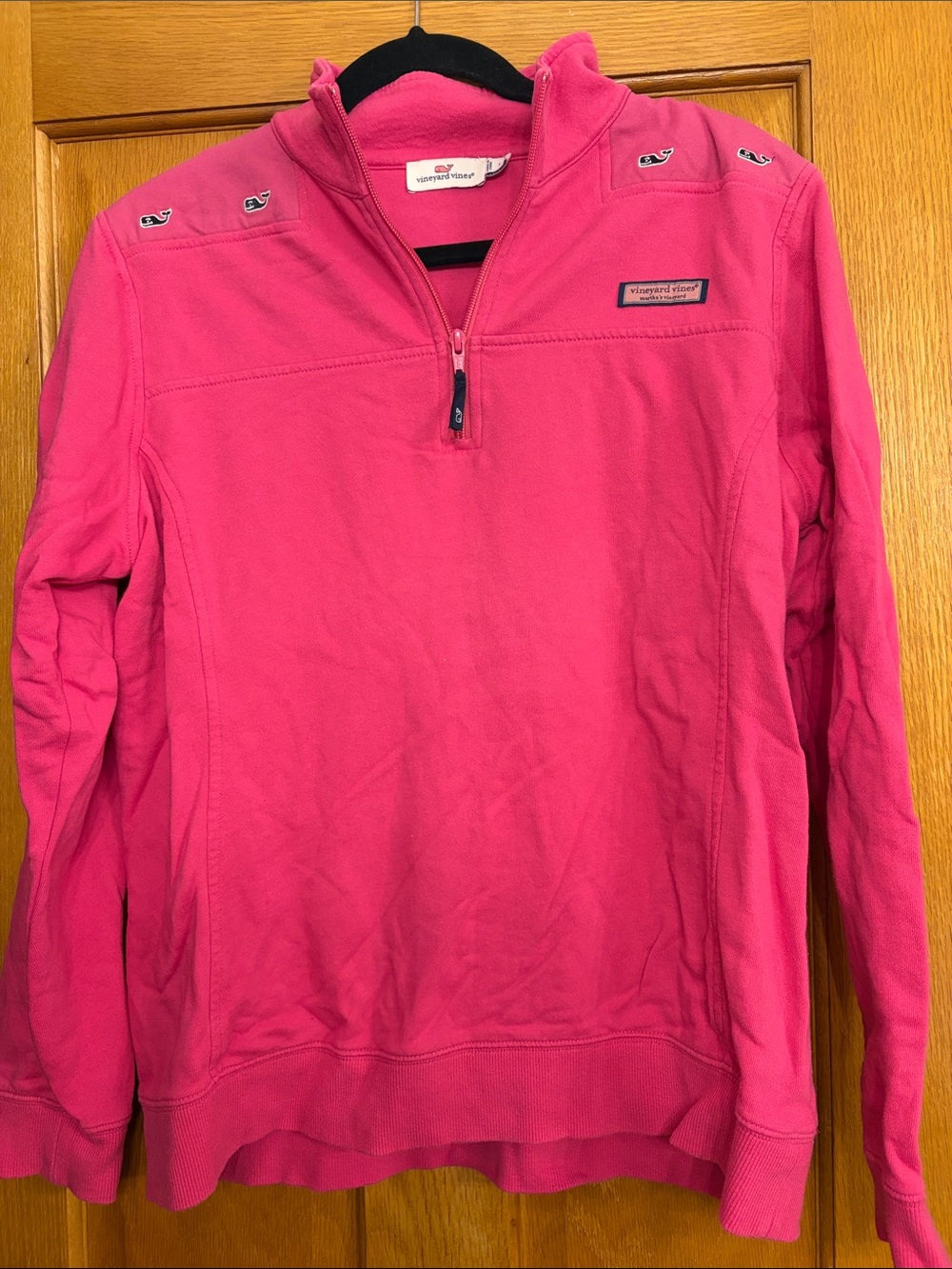 Vineyard Vines Women's Hot Pink Quarter-Zip Pullover